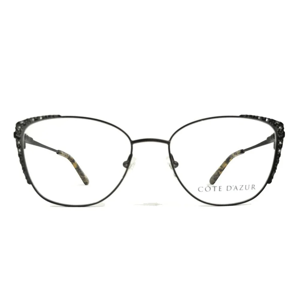 Cote D'azur Eyeglasses Frames CDA-330 C2 Brown Cat Eye Full Rim 52-17-135